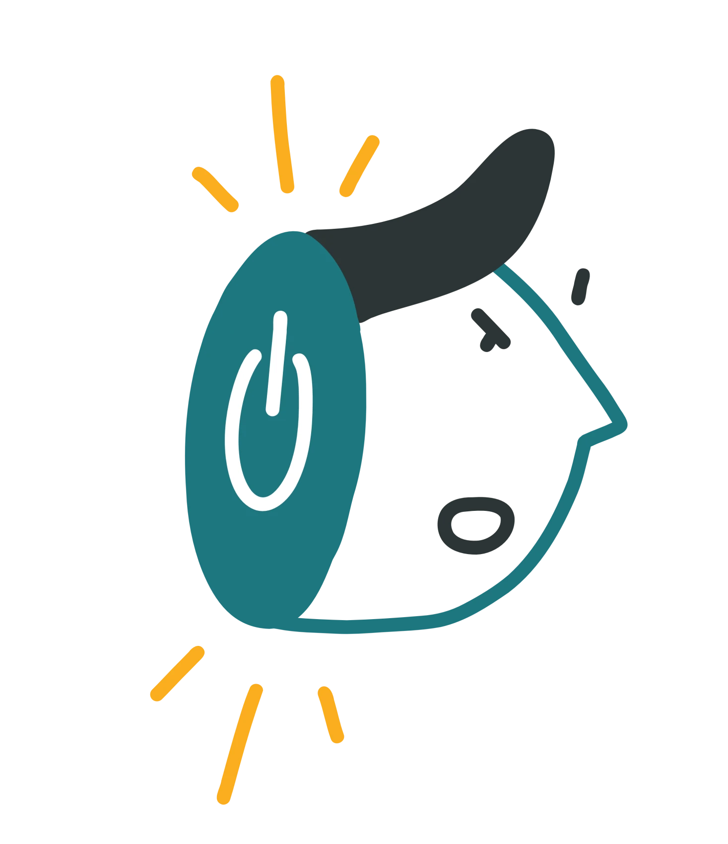 Ilustracja osoby z ikoną zasilania, symbolizująca reakcje obronne i odcięcie w kontakcie.